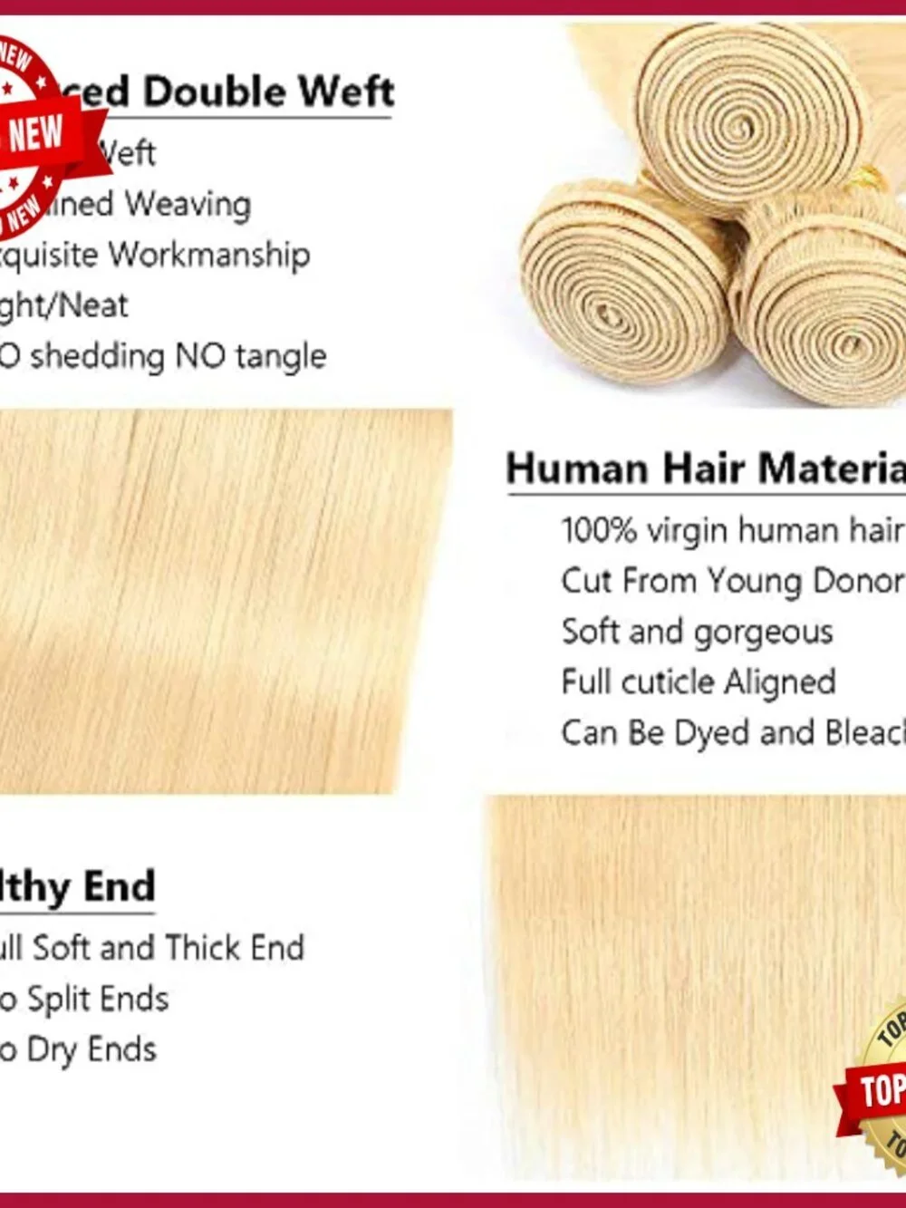 30 Inch Brazilian Virgin Human Hair Extensions 3 Bundle Straight Weave